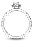 Crown Ring Jewellery - Engagement Ring Noam Carver 14kt White Gold 0.50ct Pear Halo with Diamond Shoulders