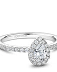 Crown Ring Jewellery - Engagement Ring Noam Carver 14kt White Gold 0.50ct Pear Halo with Diamond Shoulders