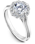 Touch of Gold Diamonds Jewellery - Engagement Ring Noam Carver 14kt White Gold 0.50ct Round NSEW Halo
