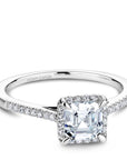 Touch of Gold Diamonds Jewellery - Engagement Ring Noam Carver 14kt White Gold 0.74ct Princess Halo with Cut Corner Claws