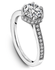 Touch of Gold Diamonds Jewellery - Engagement Ring Noam Carver 14kt White Gold 1.00ct Round Halo with Diamond Shoulders