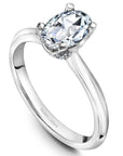 Touch of Gold Diamonds Jewellery - Engagement Ring Noam Carver 14kt White Gold 1.01ct Oval Solitaire with Pave Diamond Accents