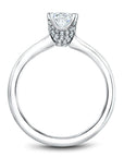 Touch of Gold Diamonds Jewellery - Engagement Ring Noam Carver 14kt White Gold 1.01ct Oval Solitaire with Pave Diamond Accents