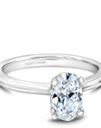 Touch of Gold Diamonds Jewellery - Engagement Ring Noam Carver 14kt White Gold 1.01ct Oval Solitaire with Pave Diamond Accents