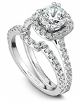 Touch of Gold Diamonds Jewellery - Engagement Ring Noam Carver 14kt White Gold 1.03ct Cushion Halo