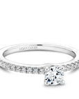 Crown Ring Jewellery - Engagement Ring Noam Carver 14kt White Gold Round Solitaire with Diamond Shoulders