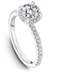 Touch of Gold Diamonds Jewellery - Engagement Ring Noam Carver 14kt White Gold Round Solitaire with Hidden Halo
