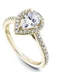 Crown Ring Jewellery - Engagement Ring Noam Carver 14kt Yellow Gold 0.50ct Pear Halo with Diamond Shoulders