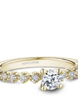 Crown Ring Jewellery - Engagement Ring Noam Carver 14kt Yellow Gold 0.70ct Round Solitaire with Diamond Shoulders