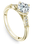 Touch of Gold Diamonds Jewellery - Engagement Ring Noam Carver 14kt Yellow Gold 0.90ct Round in Vintage Setting Featuring Side Diamonds