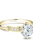 Touch of Gold Diamonds Jewellery - Engagement Ring Noam Carver 14kt Yellow Gold 0.90ct Round in Vintage Setting Featuring Side Diamonds