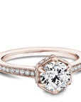 Touch of Gold Diamonds Jewellery - Engagement Ring Noam Carver Rose Gold Round 1.08 Halo with Diamonds Shoulders