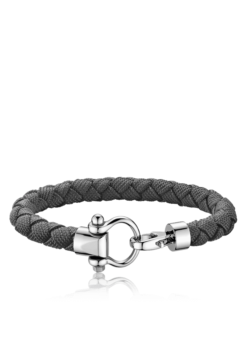 Sailing bracelet in stainless steel and blue braided nylon OMEGA