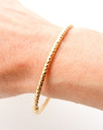 Rich Jewellery Jewellery - Bracelet Rich 14K Yellow Gold Hinged Diamond Cut Bangle