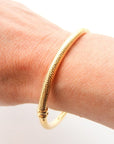 Rich Jewellery Jewellery - Bracelet Rich 14K Yellow Gold Hinged Half Texture Bangle