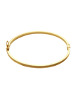Rich Jewellery Jewellery - Bracelet Rich 14K Yellow Gold Hinged Square Edge Grooved Bangle