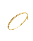 Rich Jewellery Jewellery - Bracelet Rich 14K Yellow Gold Hinged Square Edge Grooved Bangle