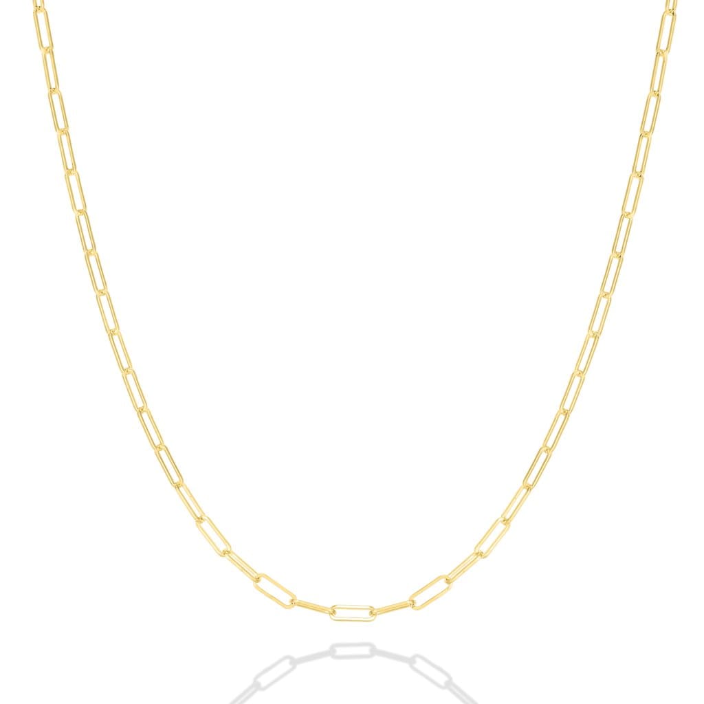 Rich 14K Yellow Gold Medium Paperclip Link Chain 16 – Touch of