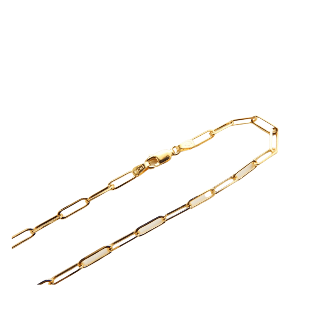 Rich 14K Yellow Gold Medium Paperclip Link Chain 16