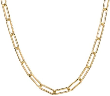 Rich 14K Yellow Gold Medium Paperclip Link Chain 18