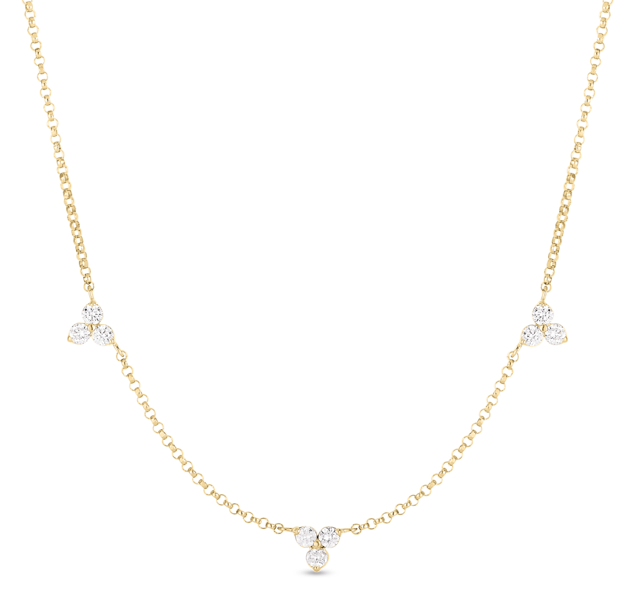 Roberto Coin 18K Diamonds by the Inch Flower Station Necklace