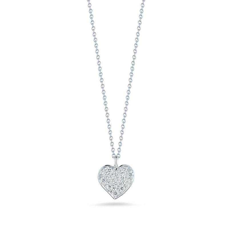 18K WHITE GOLD TINY TREASURES DIAMOND HEART LOCK NECKLACE - Roberto Coin -  North America