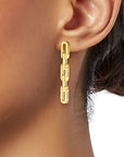 Roberto Coin Inc. Jewellery - Earrings - Drop Roberto Coin 18K Yellow Gold 3 Link Drop Earrings