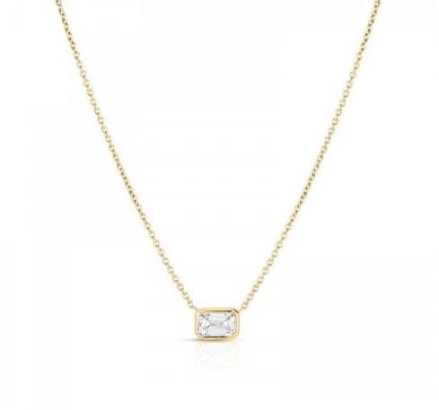 Roberto Coin 18K Yellow Gold East West Bezel Emerald-Cut Diamond