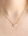 Roberto Coin Inc. Jewellery - Necklace Roberto Coin 18K Yellow Gold East West Bezel Emerald-Cut Diamond Necklace