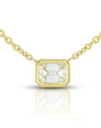 Roberto Coin Inc. Jewellery - Necklace Roberto Coin 18K Yellow Gold East West Bezel Emerald-Cut Diamond Necklace