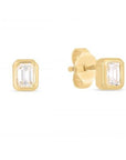 Roberto Coin Inc. Jewellery - Earrings - Stud Roberto Coin 18K Yellow Gold Emerald Cut Diamond Bezel Studs