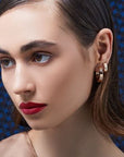 Roberto Coin Inc. Jewellery - Earrings - Hoop Roberto Coin 18K Yellow Gold Love in Verone Diamond Huggies