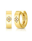 Roberto Coin Inc. Jewellery - Earrings - Hoop Roberto Coin 18K Yellow Gold Love in Verone Diamond Huggies