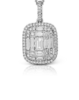 Simon G Jewellery - Necklace Simon G 18K White Gold Mosaic Cushion Halo Necklace