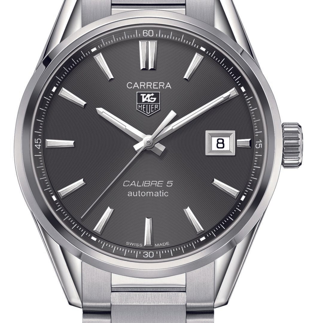 TAG Heuer Anthracite and Steel 39mm Calibre 5 Carrera Watch
