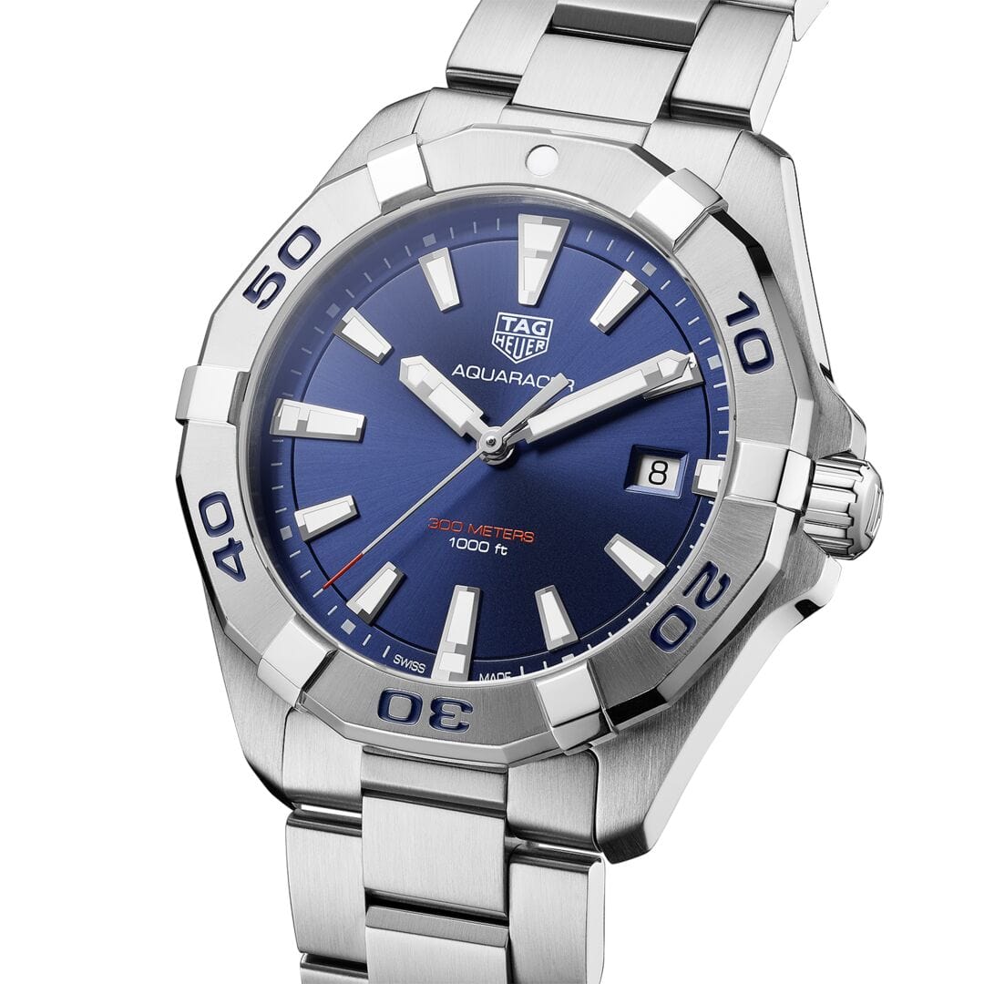 TAG Heuer Steel Bezel and Blue Dial 41mm Aquaracer Watch