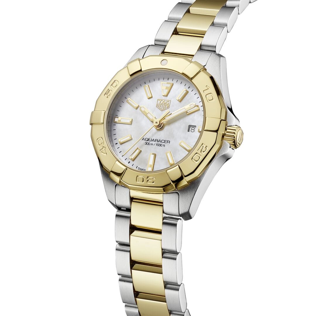 TAG Heuer Yellow Gold Bezel and Mother of Pearl Dial 27mm Lady
