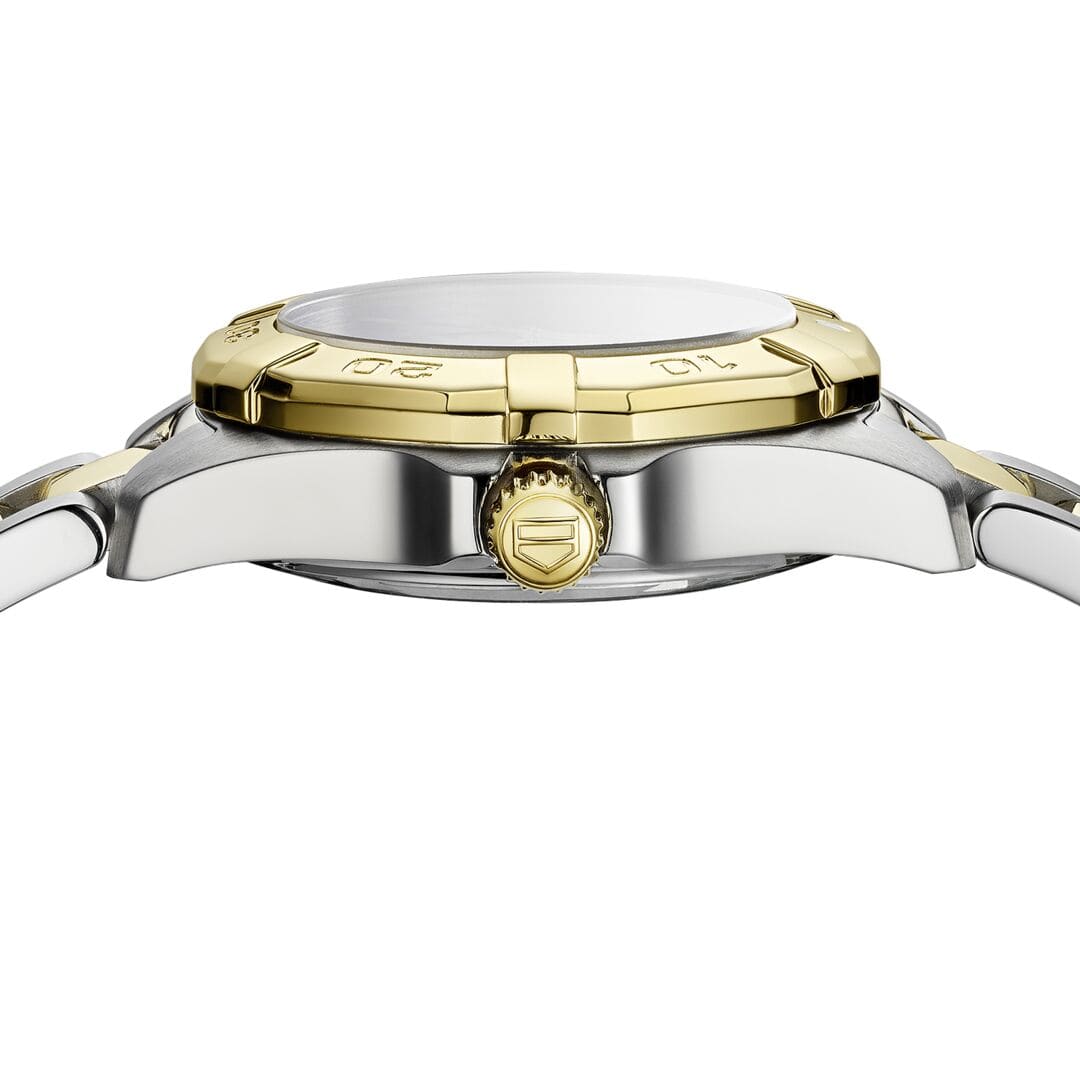 TAG Heuer Yellow Gold Bezel and Mother of Pearl Dial 27mm Lady Aquaracer Watch