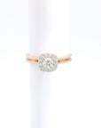 Amden Jewelry Jewellery - Engagement Ring - Natural 14K White and Rose Gold Diamond Cushion Halo Ring