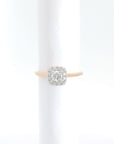 Amden Jewelry Jewellery - Engagement Ring - Natural 14K White and Rose Gold Diamond Halo Ring