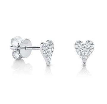 SC Jewellery - Earrings - Stud 14K White Gold 0.10ctw Diamond Pave Heart Studs