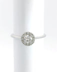 Amden Jewelry Jewellery - Engagement Ring - Natural 14K White Gold 0.24ct Diamond Halo Ring