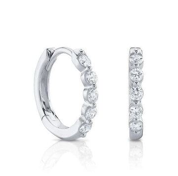 SC Jewellery - Earrings - Hoop 14K White Gold 0.24ctw Diamond Huggies