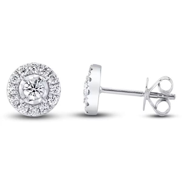 SC Jewellery - Earrings - Stud 14K White Gold 0.43ctw Diamond Halo Studs