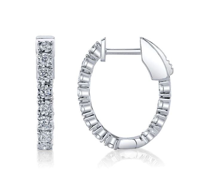 SC Jewellery - Earrings - Hoop 14K White Gold 0.47ctw Diamond Oval Hoops