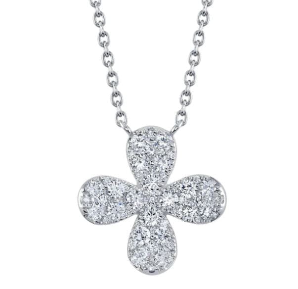 SC Jewellery - Necklace 14K White Gold 0.51ctw Diamond Flower Necklace