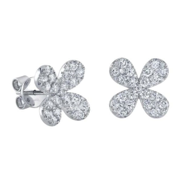 SC Jewellery - Earrings - Stud 14K White Gold 1.04ctw Diamond Flower Studs