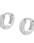 Backes & Strauss Jewellery - Earrings - Hoop 14K White Gold Diamond Pave Huggie Hoops