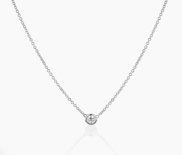 Backes & Strauss Jewellery - Necklace 14K White Gold Small Diamond Solitaire Necklace