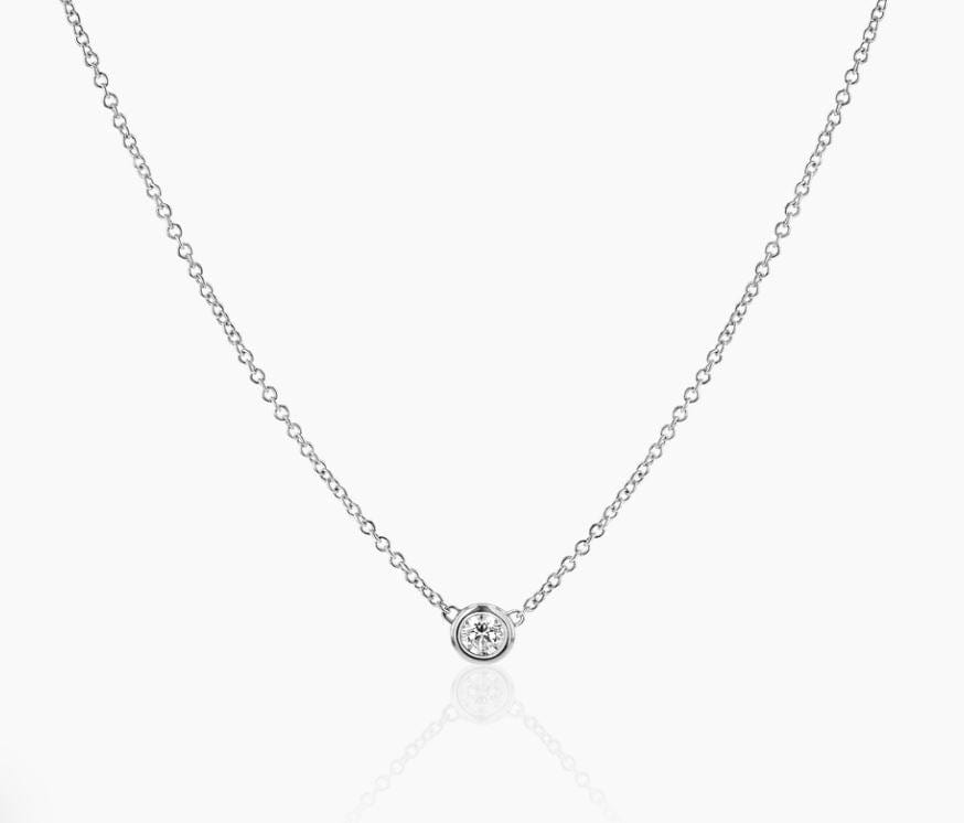 Backes & Strauss Jewellery - Necklace 14K White Gold Small Diamond Solitaire Necklace